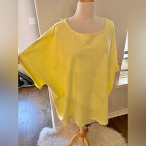 J Jill lemon yellow organic cotton short sleeve top 4X